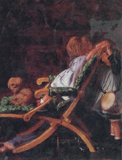 Arthur Boyd Houghton Interior with Children at Play oil painting picture